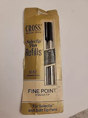 New Vintage Cross Selectip Soft Tip Pen Refills Black INK 2 Pack Fine Point • $15