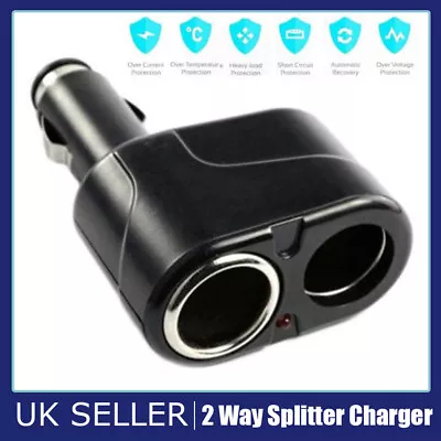 12V DC Car Cigarette Lighter Adapter 2 Way Double Plug Socket Charger Splitter • £4.99