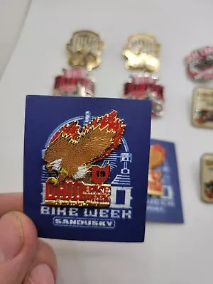 OHIO State Bike Week Pins Assorted Cities Biker Harley Davidson Lot Of 9 • $50