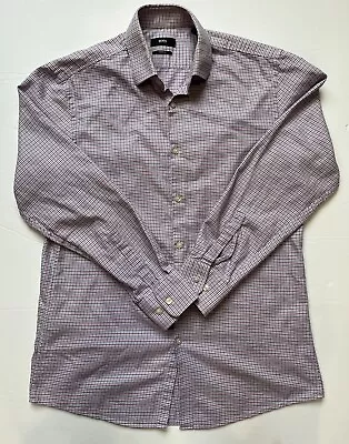 Hugo Boss Sharp Fit Men’s Size 15.5-32/33 Dress Shirt Red Blue Check Plaid • $17.95