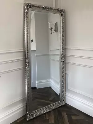 £185 • Buy Pembers Large Antique Silver Full Length Leaner Wall Floor Mirror 190cm X 81cm