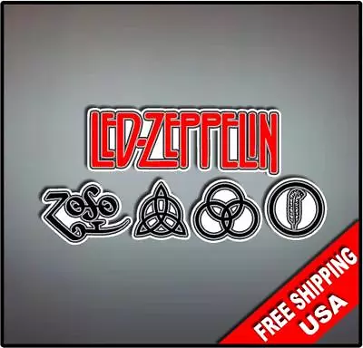 Led Zeppelin Vinyl Wall Logo Decal Sticker Classic Rock Band Various Sizes • $3.99