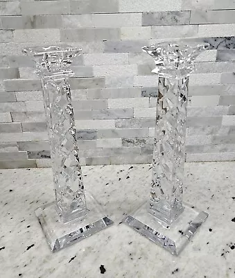 Pair Mikasa 10  Slovenia Lead Crystal Candlesticks Candle Holder • $27