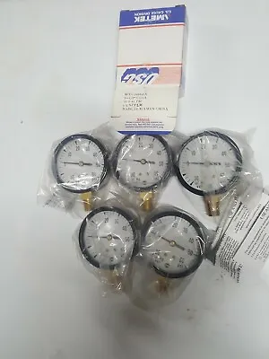 5 Pack US Gauge Amtek Pressure Vacuum Gauge 30-0-60 PSI 2.5  Steel Back 1/4  MPT • $50