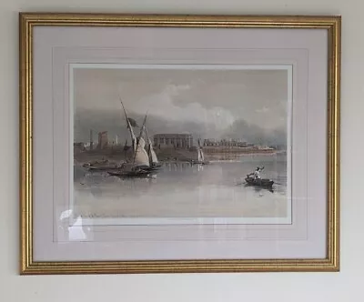 Framed David Roberts Print Of Ancient Egypt - Luxor Temple From The Nile • £110