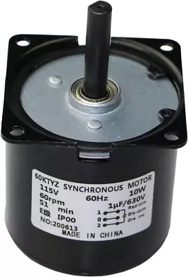 60RPM Reducer Motor Dual Bearing Synchronous Gear AC Motor CW/CCW Control 115V 6 • $36.25