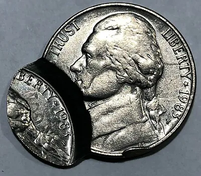 $750 • Buy 1983 P Jefferson Nickel Mint Error Off Center Double Struck Brockage Double Date