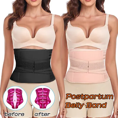 Postpartum Belly Band & Abdominal Binder Post Surgery Wrap Support Recovery Belt • £16.79