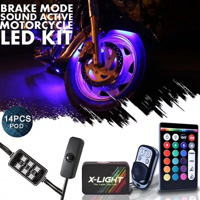 14pc SMD Led Motorcycle UnderGlow Light Kit For Honda Fury Shadow W Brake Mode • $64.99