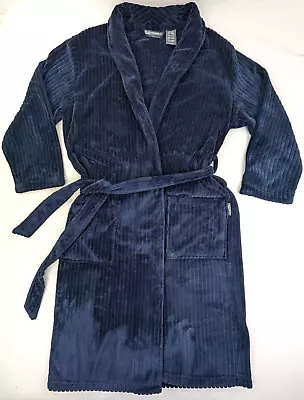 Perry Ellis Portfolio Robe One Size OSFA Navy Blue Super Soft Fleece Belted • $34.77