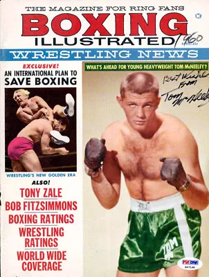 Tom McNeeley Autographed Boxing Illustrated Magazine Cover PSA/DNA #S47198 • $49