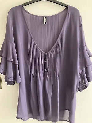 £7.50 • Buy Vintage Topshop Purple Chiffon Kimono Blouse Size M