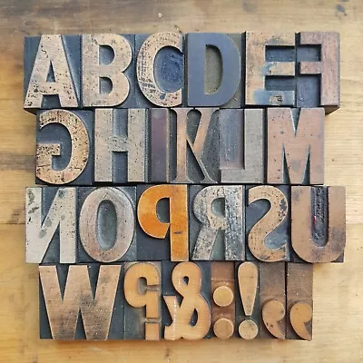 £1.50 • Buy WOODEN LETTERPRESS PRINTING BLOCKS  TYPE 5cm High. Choose Your Letter