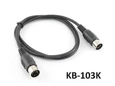 3ft 5-Pin DIN Male To Male Plug MIDI Keyboard Cable CablesOnline KB-103K • $7.50