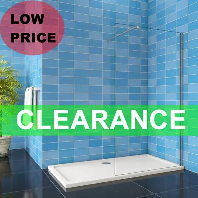 Walk In Wet Room Shower Screen Panel 8mm EasyClean Glass Shower Cubicle And Tray • £109
