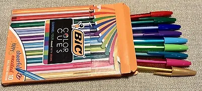 2022 BIC Color Cues Ball Pens Medium Point Assorted Mood Colors 1 Package Of 10 • $7.15
