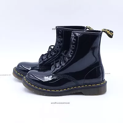 Size 6 Women's Dr. Martens 1460 Patent Leather Combat Boots Black • $69.97