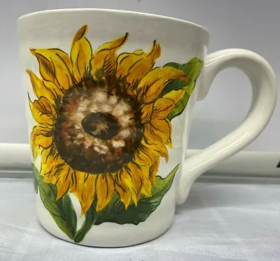 Maxcera Yellow Sunflower Cup Mug  Flower XL Large  16 Oz New  • $17.84