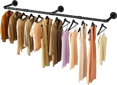 £24.99 • Buy 6ft Heavy Duty Clothes Rail Pipe Garment Rack Wall Mounted Hanging Clothing Pole