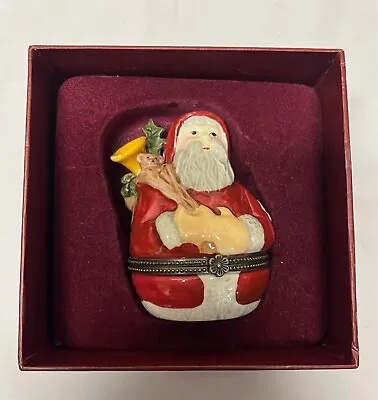 Villeroy And Boch Vintage Hinged Ceramic Santa Clause Trinket Gift Box 3 1/2  • $14.95