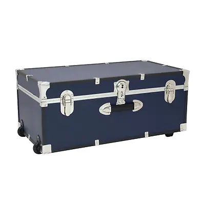 30 Inch Footlocker Trunk With Wheels And Lock Moisture Resistant Dorm Storage  • $98.84