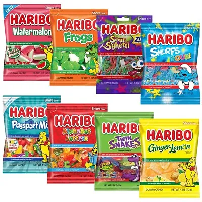 £10.88 • Buy HARIBO GUMMI CANDY SHARE SIZE FRUIT FLAVOUR SWEETS - ( 2 / 4 / 6 Bags)
