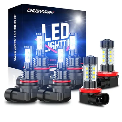 9005 9006 H11 LED Combo Headlight High Low Beam Bulb Ice Blue Fog Light Kit 6Pcs • $39.99