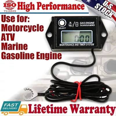 Digital Tach Hour Meter Tachometer RPM Counter For Lawn Mower Generator Dirtbike • $21.89