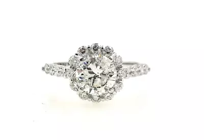 Verragio 18k White Gold Round Diamond Halo Engagement Ring • $4999