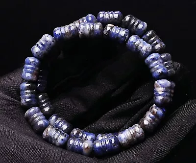 8*12mm 2pcs Natural Blue Sodalite Discolored Calcite Quartz Stretch Bracelet • $4