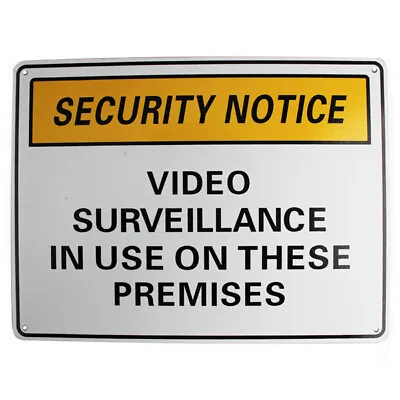 Warning Security Notice Surveillance Sign Video Camera In Use 200x300mm Metal  • $12.07