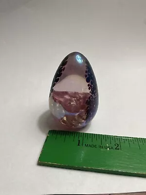 Vintage 89 Mt. St Helen’s Signed Glass Egg Shape Decorative Paperweight • $19.99