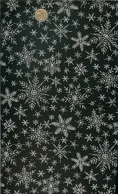 Vintage!  Snowflakes Metallic/black  - Bty • $6.95