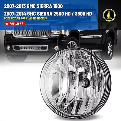 Fog Light For 2007-2013 GMC Sierra 1500 2500 Driving Bumper Lamp Driver LH Side  • $15.79
