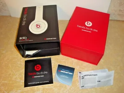 Beats By Dr. Dre MONSTER SOLO BOX & MANUAL ONLY WHITE Over Ear Headphones • $9.99