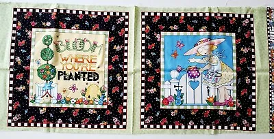 Vintage Mary Engelbreit Fabric Panel Bloom Where You're Planted VIP Cranston  • $6.95