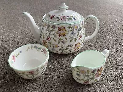 Minton Bone China Haddon Hall Teapot Milk Jug & Sugar Bowl • £21