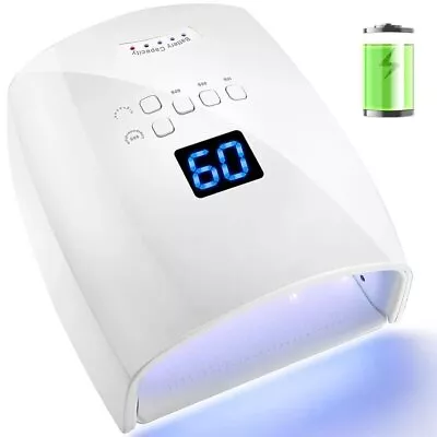 White 48W Cordless Wireless Rechargeable LED/UV Nail Lamp Gel Polish Nail Dryer • $27.54