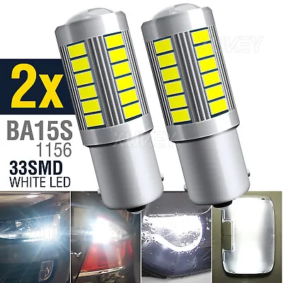 2x 12v 1156 Ba15s Car White Globe 33 Led Brake Reverse Turn Stop Tail Light Bulb • $13.87