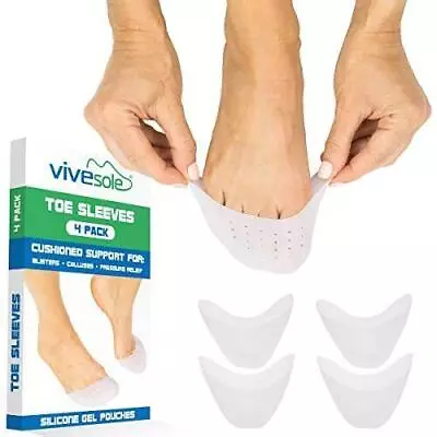 Toe Sleeves 4 Pcs- Silicone Gel Sock Pads - Topper Cover Protector Pouch - • $16.99