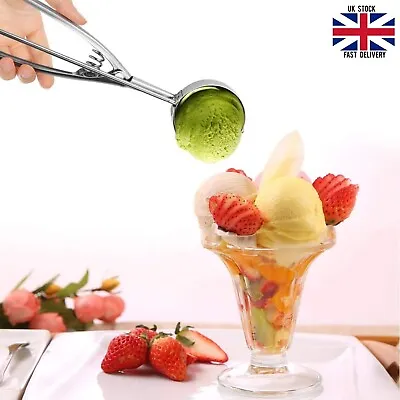 High Quality Ice Cream Scoop Stainless Steel 6cm ICE CREAM SPOON BALL SCOOPER • £5.49