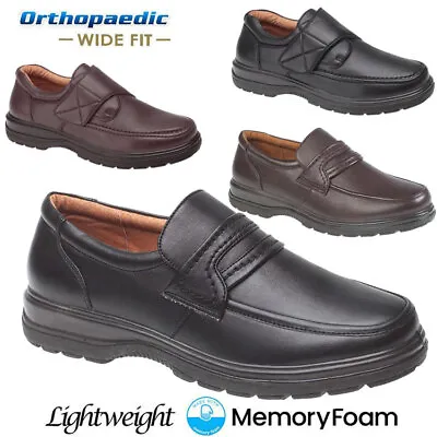 Mens Wide Fit Shoes Memory Foam Walking Driving Soft Slip On Comfort Casual Shoe • £18.95