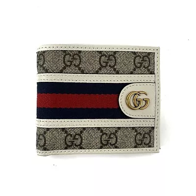 GUCCI Ophidia Case Wallet Interlocking GG Monogram Canvas & Leather Trim Beige • £241.11