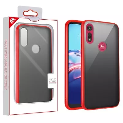 For Motorola Moto E 2020 - Semi Smoke Frosted/Rubberized Red Frost Case Cover • $6.69