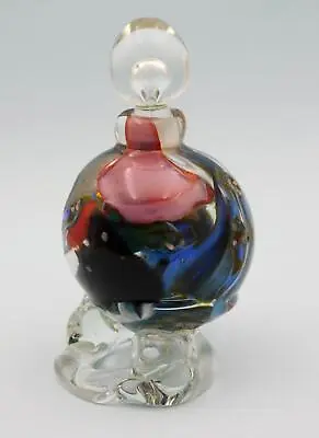 AUSTRALIAN *DON WREFORD* C1985 Art Glass PERFUME BOTTLE - Clear Base 14.5cm H • £86.88