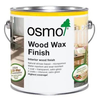 Osmo Wood Wax Finish Interior Wood Protection Multiple Size Cans And Finishes  • £21.49