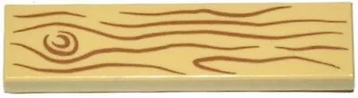 New LEGO Tan 1 X 4 Tile With Printed Wood Grain Pattern (plank / Board) • $2.75
