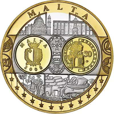 [#1156782] Malta Medal L'Europe Malte Silver Plated Copper FDC MS • $19.44