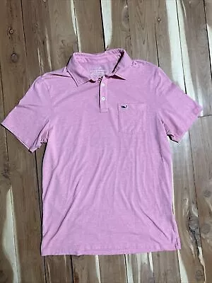 Vineyard Vines Short Sleeve Polo Shirt Mens S Pink Preppy Golf Poly Spandex Blnd • $15.72