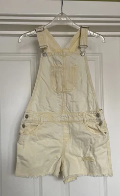 £3.99 • Buy F&F Girls Dungarees Shorts Yellow Denim Age 13-14